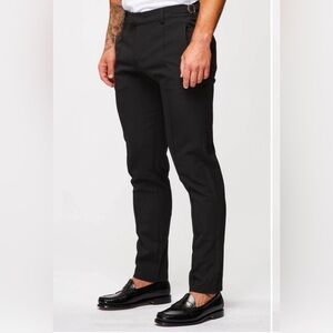 Legend Londen Men's Black Straight leg Cinch Trousers